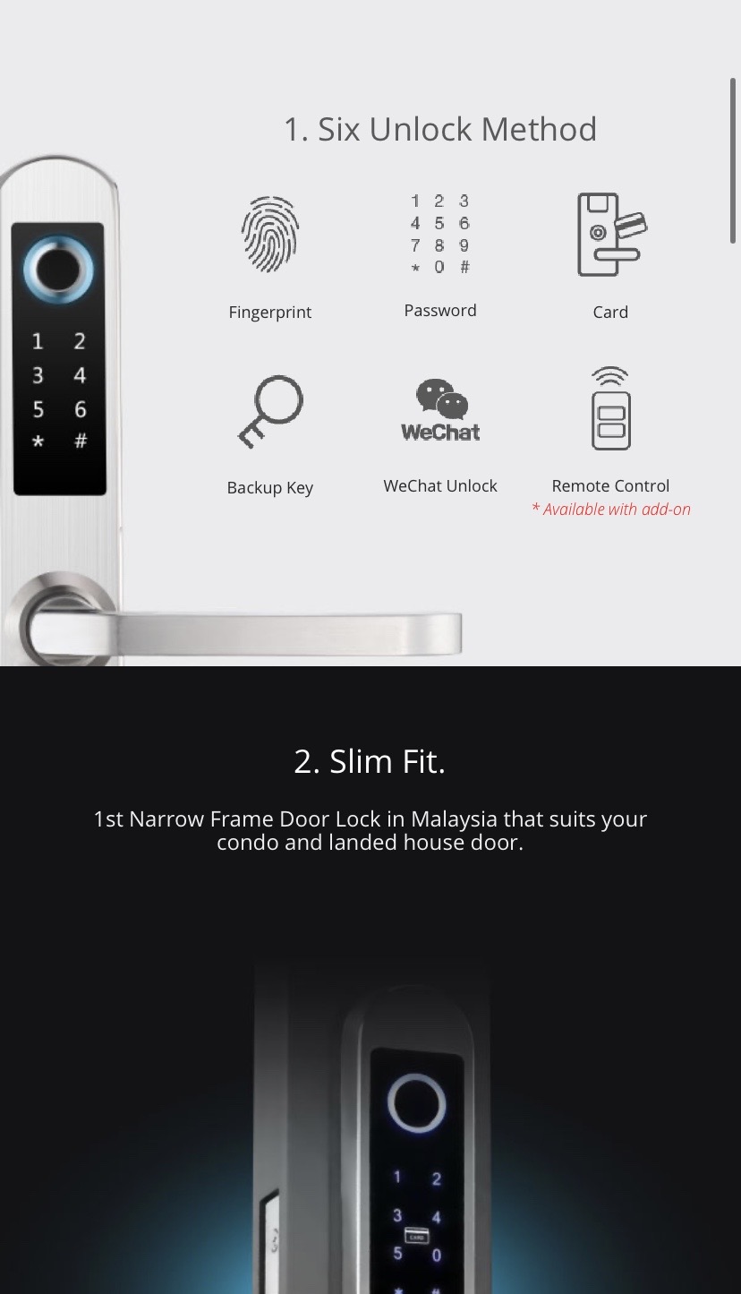 aluminium glass door smart lock 2