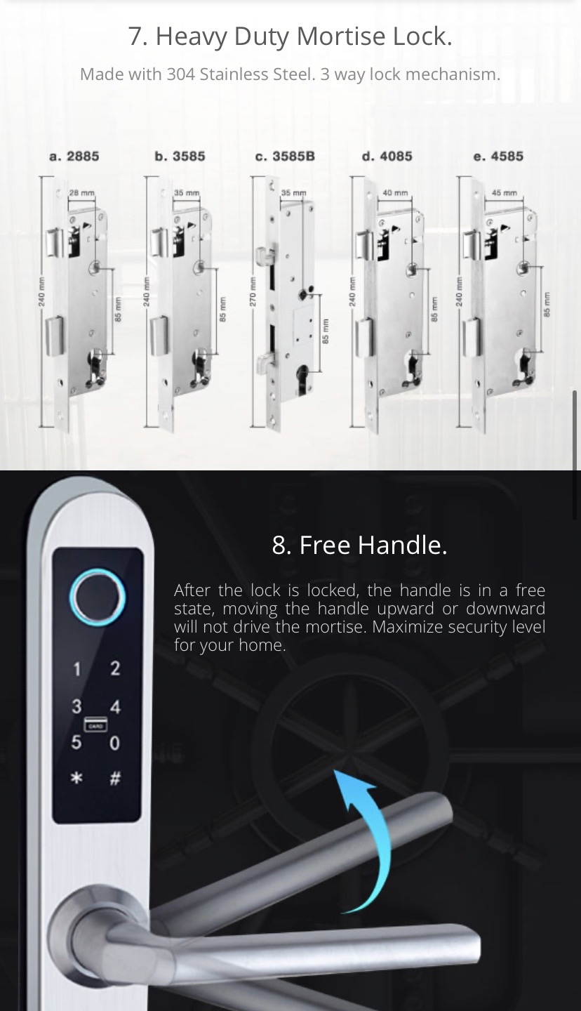 aluminium glass door smart lock 4